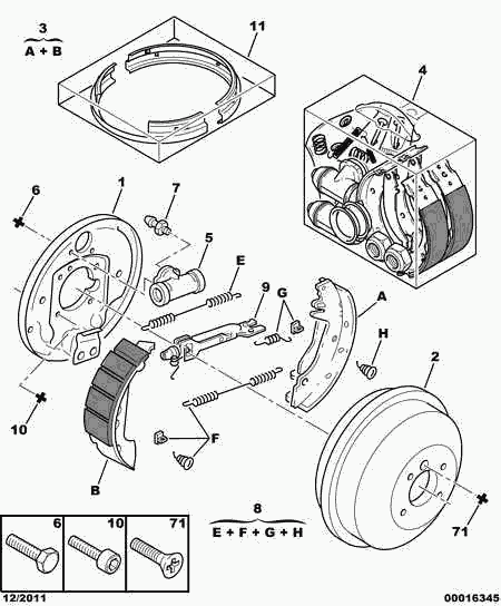 CITROËN 4241 K3 - Комплект спирачна челюст vvparts.bg