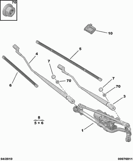 CITROËN 6423 K0 - Перо на чистачка vvparts.bg