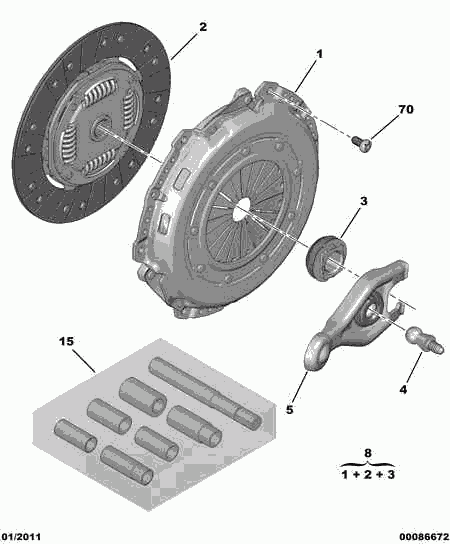 CITROËN 2052.X3 - Комплект съединител vvparts.bg