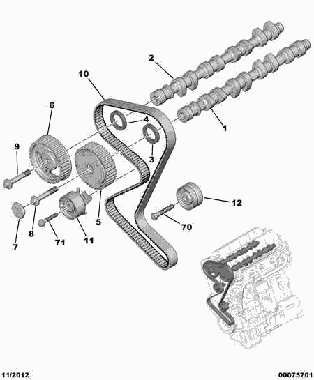 CITROËN 0829.A9 - Обтяжна ролка, ангренаж vvparts.bg