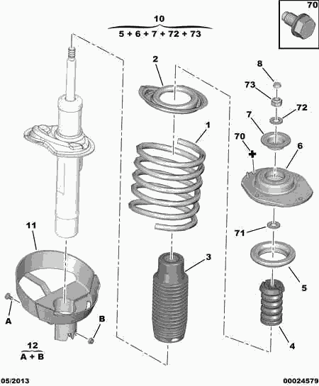 PEUGEOT 5002.P9 - Пружина за ходовата част vvparts.bg