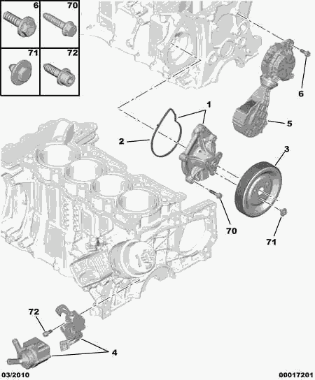 CITROËN 1201 J8 - Допълнителна водна помпа vvparts.bg