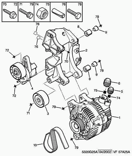 CITROËN/PEUGEOT 5751.A2 - Ремъчен обтегач, пистов ремък vvparts.bg