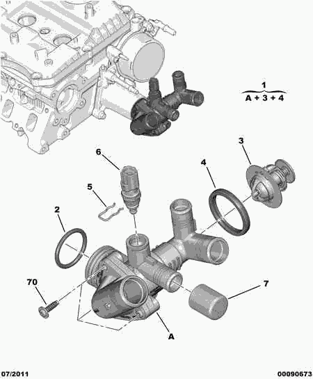 PEUGEOT 96 787 413 80 - Термостат, охладителна течност vvparts.bg