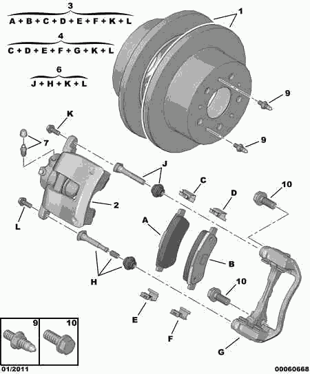 CITROËN 4254-69 - Комплект спирачно феродо, дискови спирачки vvparts.bg