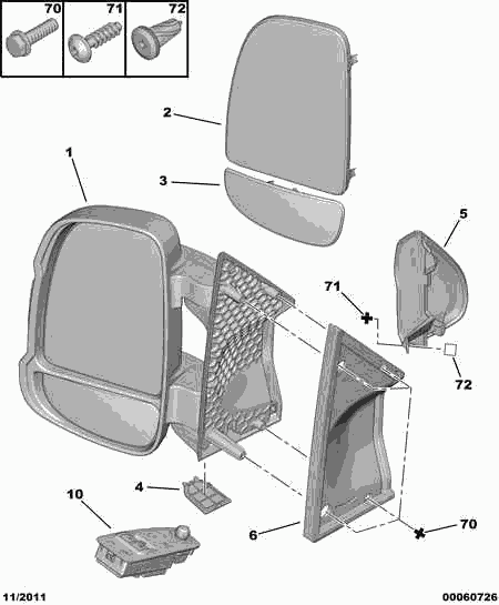 FIAT 8151 LJ - Стъкло на огледало, външно огледало vvparts.bg