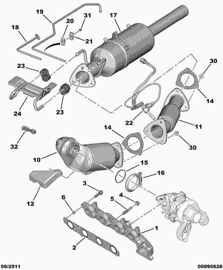 DS 1755 S4 - EXHAUST FLEXIBLE MOUNTING vvparts.bg