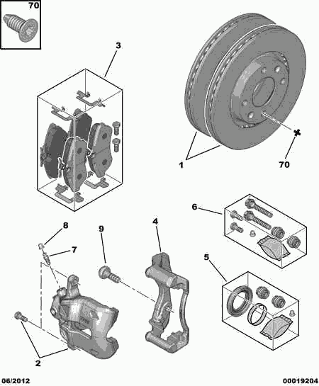 CITROËN 4448.87 - Ремонтен комплект, спирачен апарат vvparts.bg