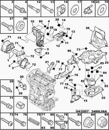 CITROËN 1807-P5 - Окачване, двигател vvparts.bg