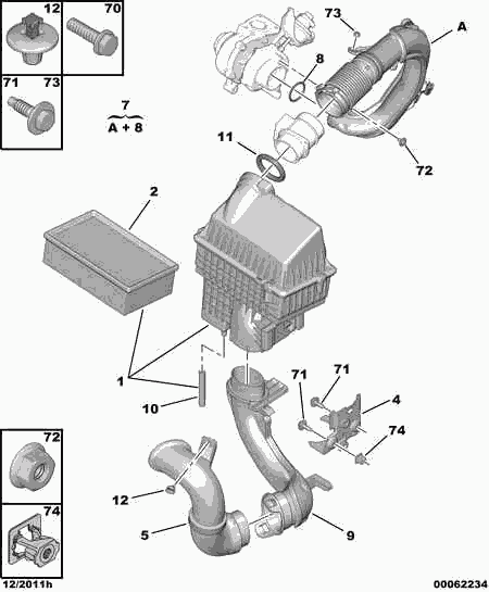 CITROËN 1444 QP - Въздушен филтър vvparts.bg