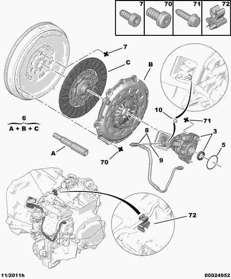 CITROËN 2041 85 - Лагер помпа, съединител vvparts.bg