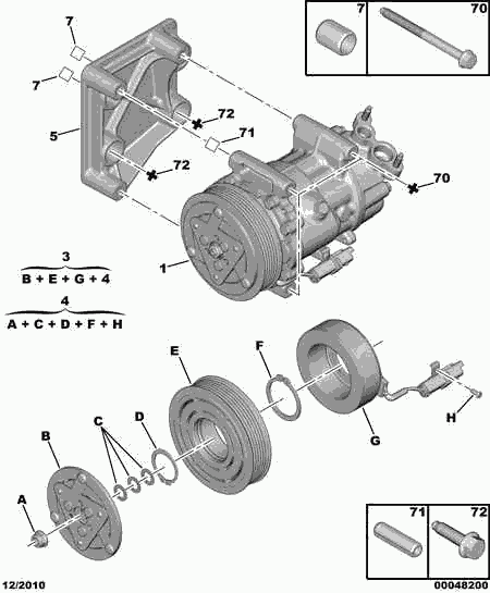 CITROËN 6453.XJ - Компресор, климатизация vvparts.bg