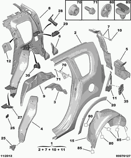 PEUGEOT 6935 A7 - Гайка, изпускателен колектор vvparts.bg