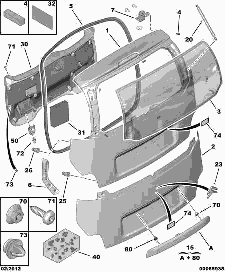 CITROËN/PEUGEOT 8731 S8 - Газов амортисьор, багажно / товарно пространство vvparts.bg