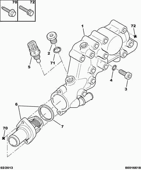 PEUGEOT 1336 Q1 - Термостат, охладителна течност vvparts.bg