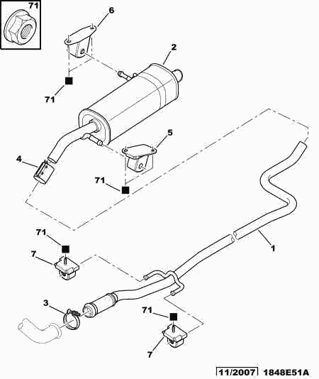 PEUGEOT 1736 18 - Тръбна връзка, изпускателна система vvparts.bg