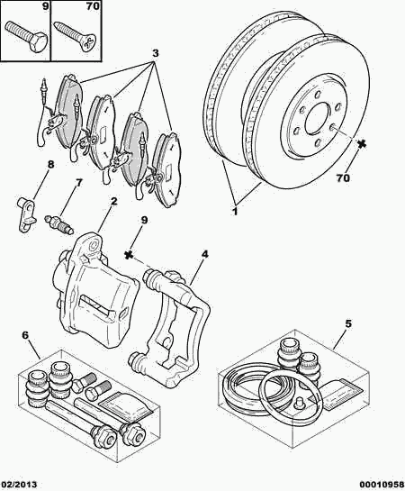 CITROËN 4251-44 - Комплект спирачно феродо, дискови спирачки vvparts.bg