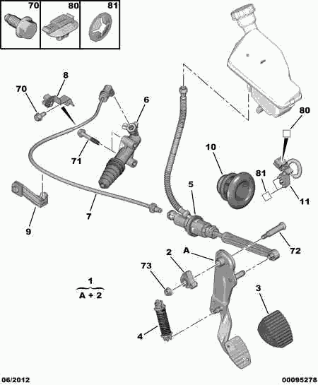 CITROËN 98 011 374 80 - Горна помпа на съединител vvparts.bg