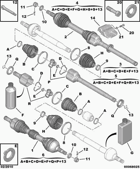 PEUGEOT 3287.C6 - Маншон, полуоска vvparts.bg