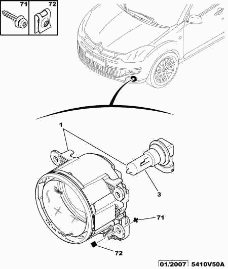 CITROËN 6208 F9 - Фар за мъгла vvparts.bg