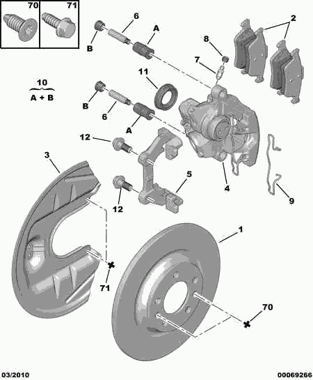 PEUGEOT (DF-PSA) 4254.05 - Комплект спирачно феродо, дискови спирачки vvparts.bg