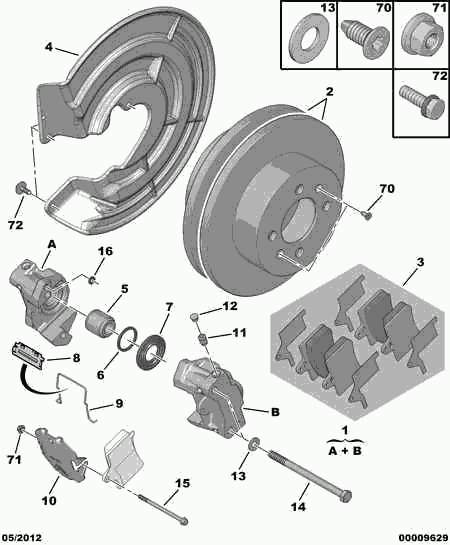 CITROËN 4253-34 - Комплект спирачно феродо, дискови спирачки vvparts.bg