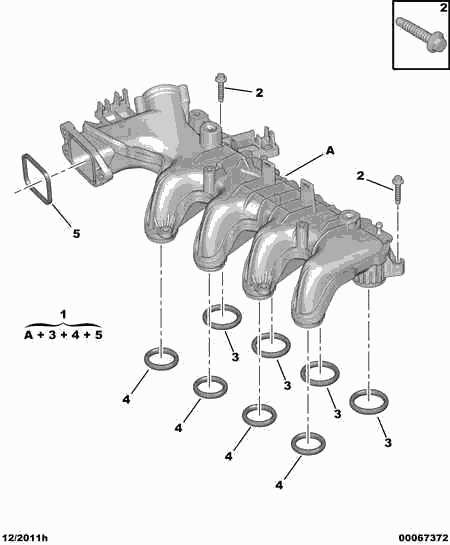 CITROËN 0348.R4 - Уплътнение, всмукателен колектор vvparts.bg