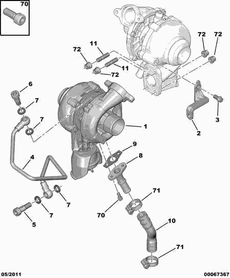 CITROËN/PEUGEOT 0379 68 - Масловод, турбина vvparts.bg