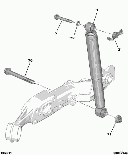 PEUGEOT 5206.X7 - Амортисьор vvparts.bg