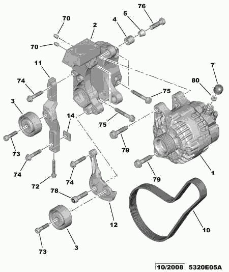 CITROËN 5751.91 - Паразитна / водеща ролка, пистов ремък vvparts.bg