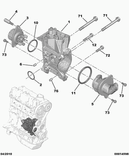 PEUGEOT 1201.G0 - Водна помпа vvparts.bg