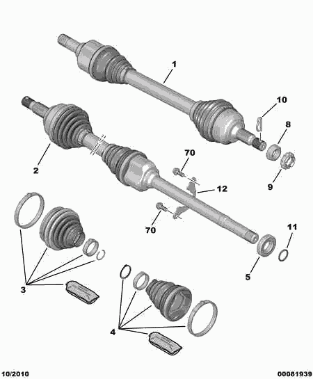 PEUGEOT 3273 TP - Полуоска vvparts.bg