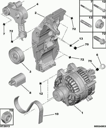 PEUGEOT 5705 CJ - Генератор vvparts.bg