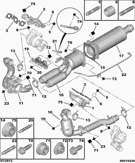 CITROËN 1718 12 - Гайка, изпускателен колектор vvparts.bg