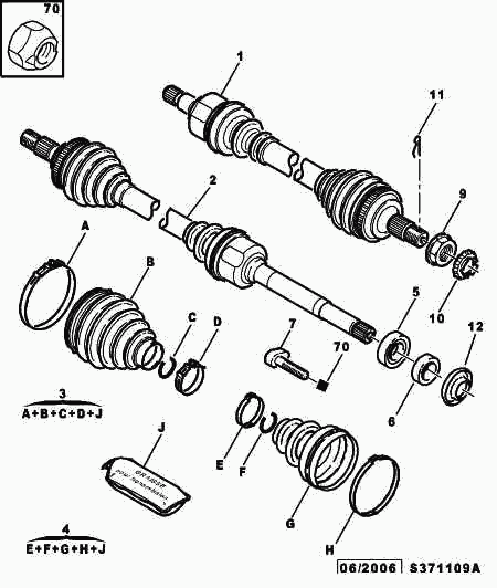 CITROËN 3272 6F - Полуоска vvparts.bg