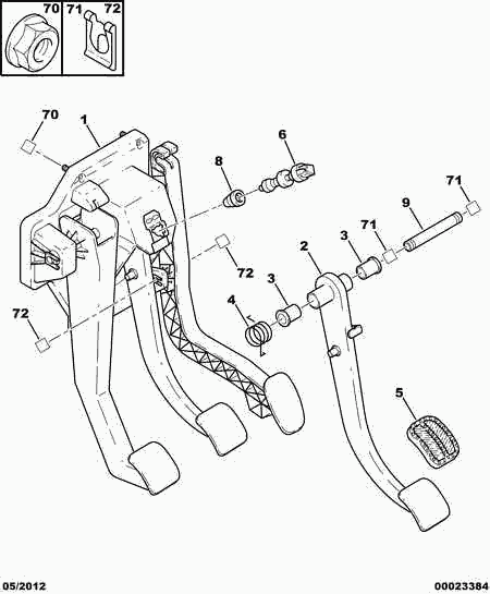 CITROËN 4504 16 - Гумичка педал, съединител vvparts.bg