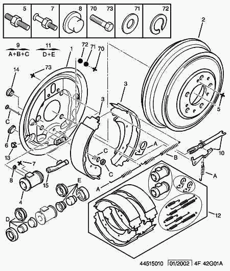 PEUGEOT 4308 54 - Комплект принадлежности, спирани челюсти vvparts.bg