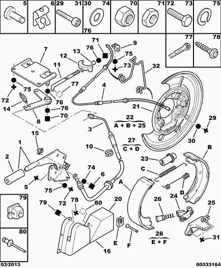 PEUGEOT 4745 V6 - Жило, ръчна спирачка vvparts.bg