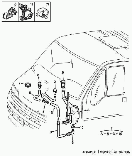 PEUGEOT (DF-PSA) 6434 74 - Водна помпа за миещо устр., почистване на стъклата vvparts.bg