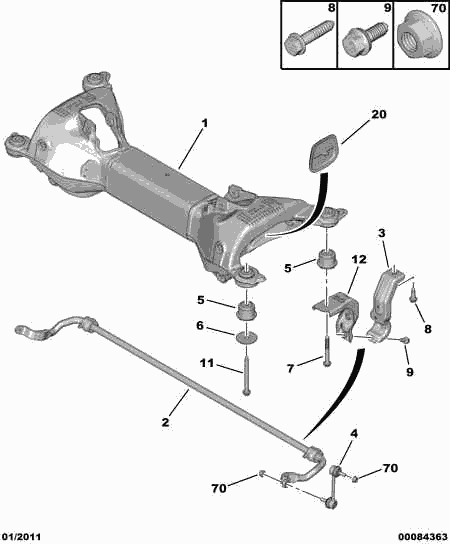 CITROËN/PEUGEOT 5170 G0 - Стабилизатор, ходова част vvparts.bg