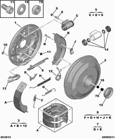 CITROËN 4242 33 - Комплект спирачна челюст vvparts.bg