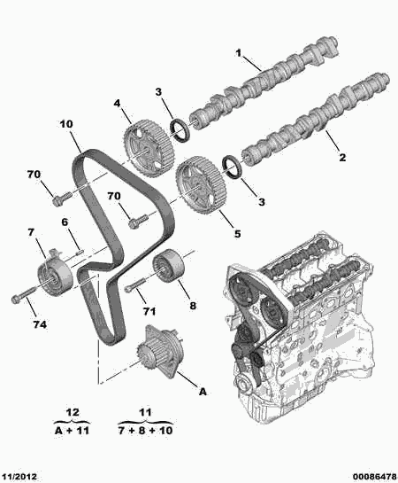 CITROËN 16 095 258 80 - Водна помпа+ к-кт ангренажен ремък vvparts.bg