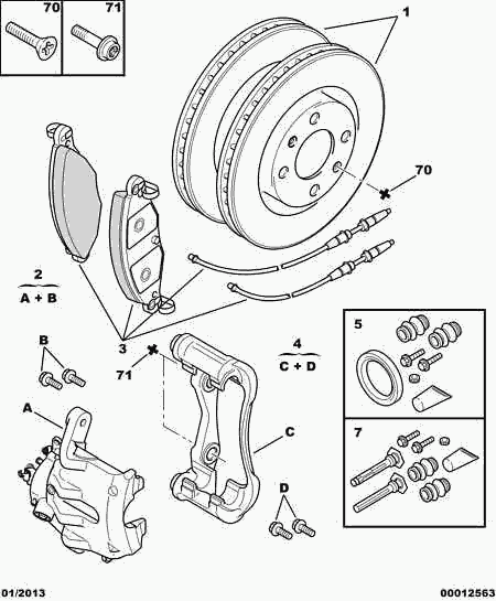 CITROËN/PEUGEOT 4252 89 - Комплект спирачно феродо, дискови спирачки vvparts.bg