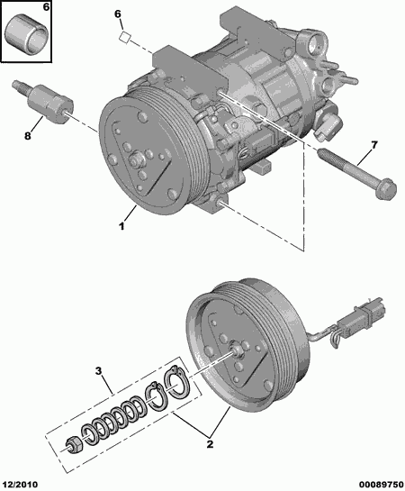 PEUGEOT 6453.RE - Компресор, климатизация vvparts.bg