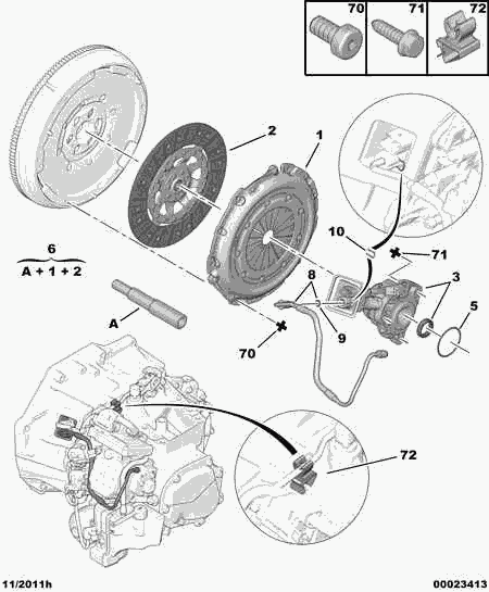 CITROËN 2052.P1 - Комплект съединител vvparts.bg