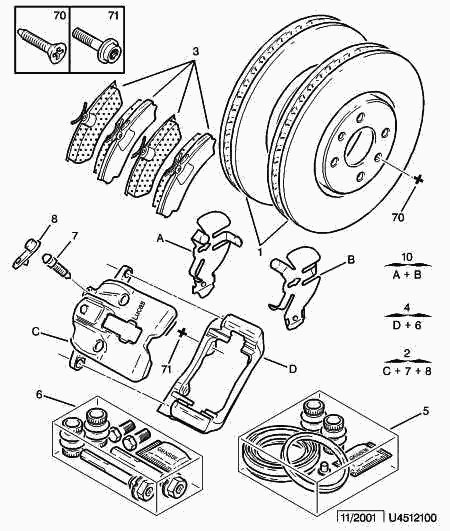 CITROËN/PEUGEOT 4252 13 - Комплект спирачно феродо, дискови спирачки vvparts.bg