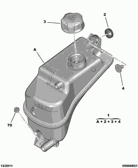 PEUGEOT 1323.14 - Разширителен съд, охладителна течност vvparts.bg