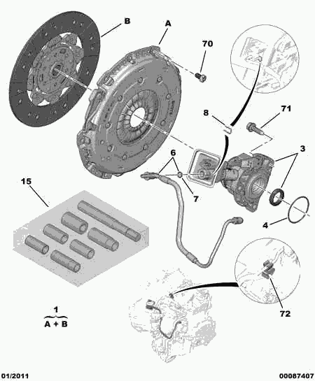 PEUGEOT 2053.08 - Комплект съединител vvparts.bg