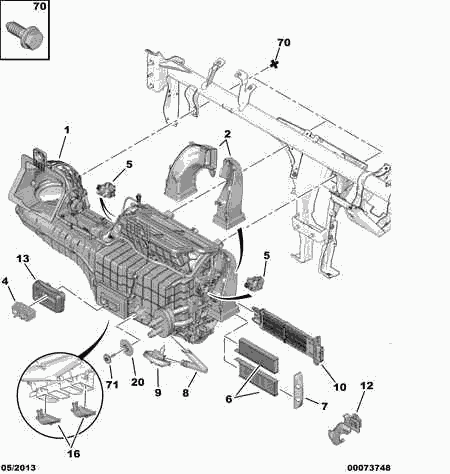 Peugeot Motorcycles 6447 XF - Филтър купе (поленов филтър) vvparts.bg