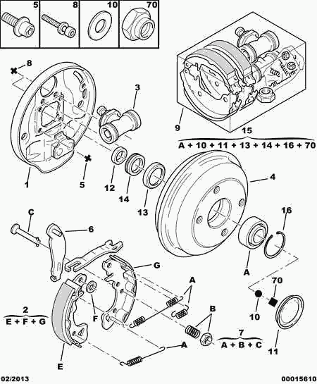 CITROËN/PEUGEOT 4241 L3 - Комплект спирачна челюст vvparts.bg